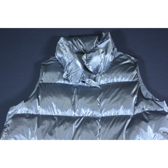 ATHLETA Downtown Metallic Puffer Vest Women's Nylon Plus Size 3X Down Mockneck - Picture 2 of 10